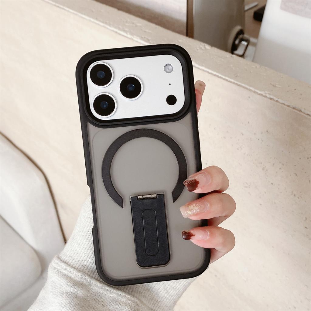 Для iPhone 17 16 15 14 13 12 11 Pro Max Plus Чехол Матовый Прозрачный Высококачественный Роскошный Magsafe Складная Подставка Магнитный Чехол для Телефона