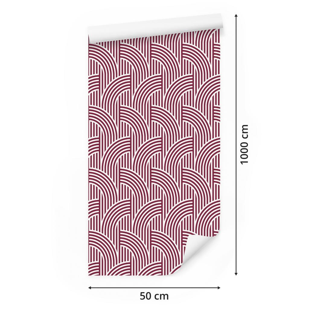 Wallpaper Geometric pattern pink and powder pink 50x1000