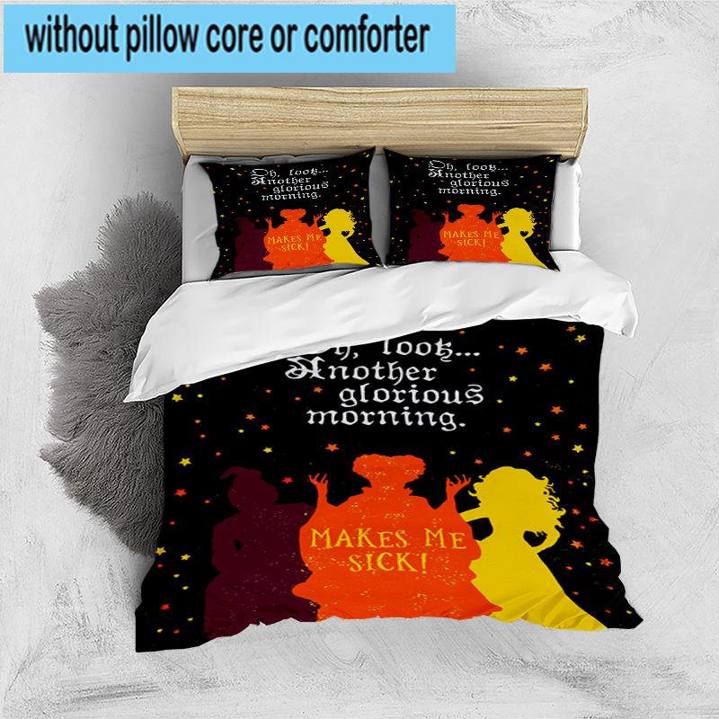 3PCS Halloween witch 3pcs Bedding,Including 3PCS Duvet Cover And 2pcs Pillowcases Perfect for Christmas,Ideal for Bedroom, Dormitory