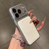 Матовая кожаная чехол-книжка с магнитной беспроводной зарядкой для iPhone 13 14 15 16 17 Pro Max, защитная крышка с большим окном для стеклянной линзы