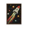 Rocket In Space Poster Rocket In Space Poster, 50X70 Cm, Black Aluminum Frame, 230 Gsm Matte Paper
