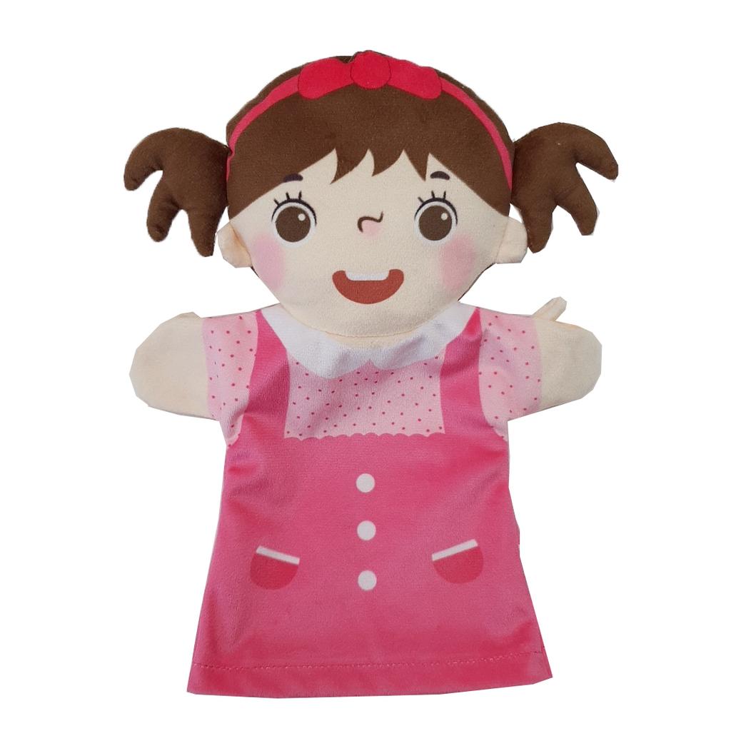 Hand Puppet Family Member Stuffed Toys Soft Hand Dolls Dad Mom Grandparents Finger Glove Parent Child Activities Props Kid Gifts