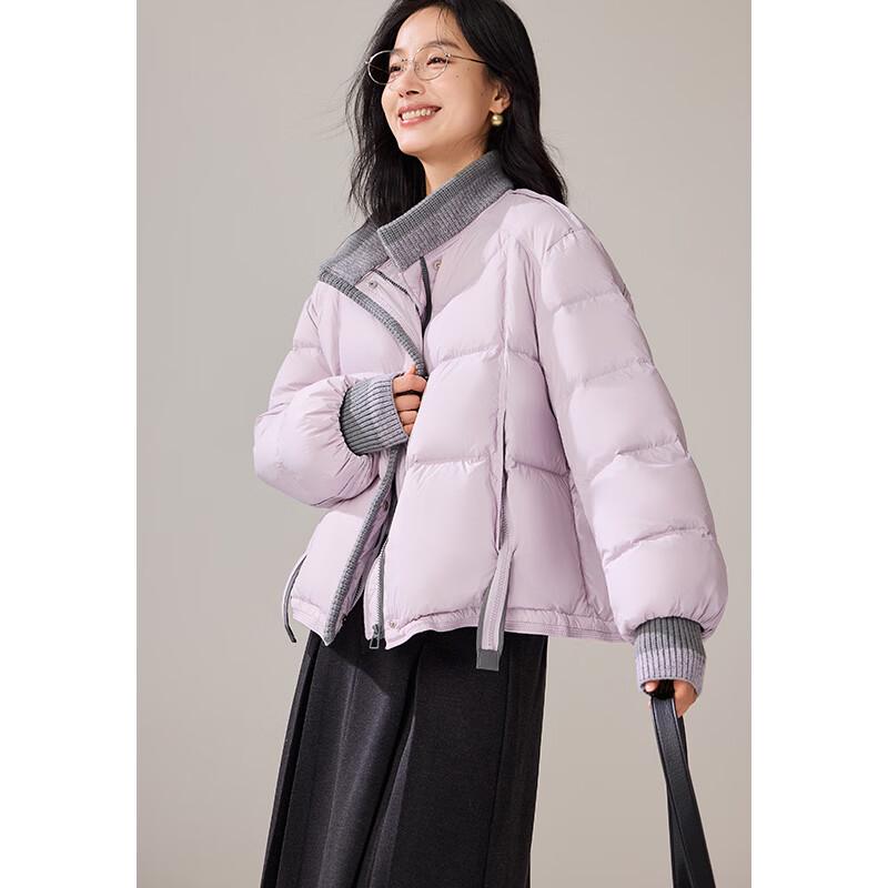 VICTORIA&VERA Women's Patchwork Knit Down Jacket