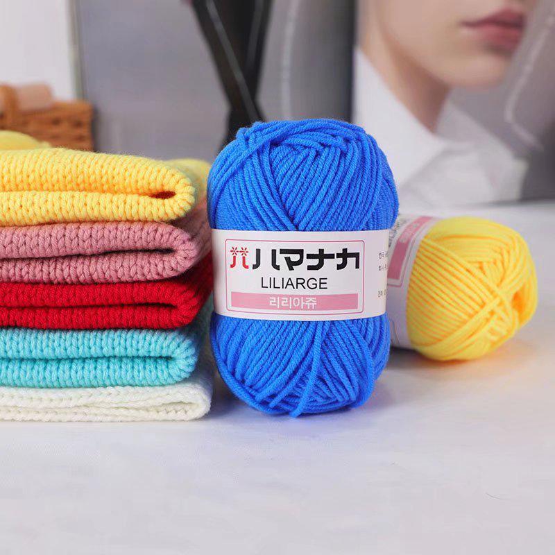 4-Ply Milk Cotton Yarn for Scarf, Doll, Bag, Medium-Thick Baby Crochet & Knitting DIY Material