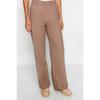 Brown Wide Leg Pleated Woven Trousers Twoaw22pl0475