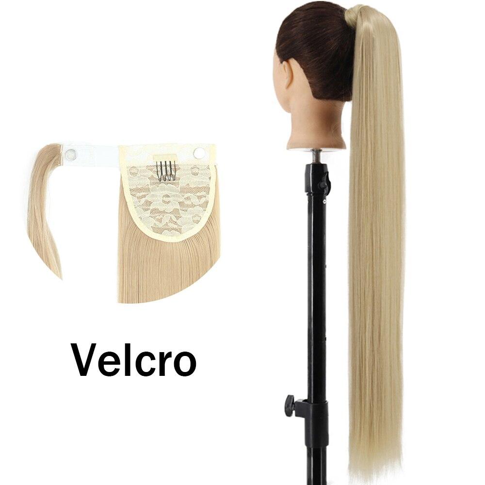 XINRAN Женский супер длинный прямой парик с хвостиком, красочный галстук-бабочка на липучке, наращивание волос с конским хвостом, синтетический термостойкий конский хвост