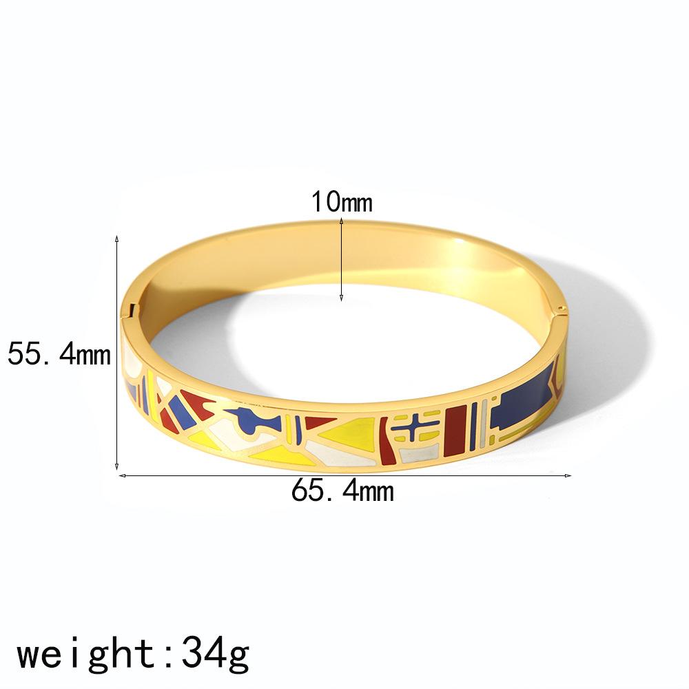 Новый окрашенный браслет из титановой стали с эмалью, персонализированный ретро-браслет с пряжкой высокого класса из нержавеющей стали, браслет