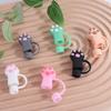 Dust-Proof Straw Topper Spill-Proof Straw Tip Cup Accessories Cat Paw Straw Cover  Party