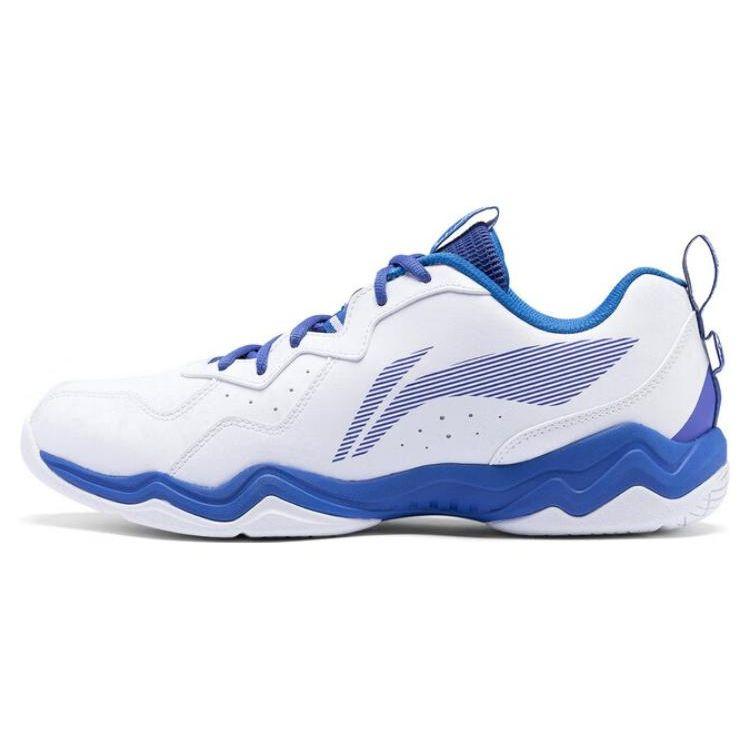 Li Ning CS6 Non-Slip Wear-Resistant Breathable Low-Top Badminton Shoes Unisex Shoes White Blue AYTS055-2