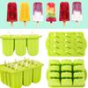 Popsicles Molds Set 12 Cavity Homemade Maker Ice Pop Mold Silicone Freezer Molds with 50 Popsicle Sticks 50 Popsicle Bags 50 Ties Funnel and Brush