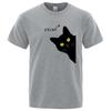 Meow Black Cat Funny Printing Men T-Shirts Breathable Tee Clothes Summer Streetwear Tops Oversized Loose Cotton Short Sleeve T-Shirts Men’s