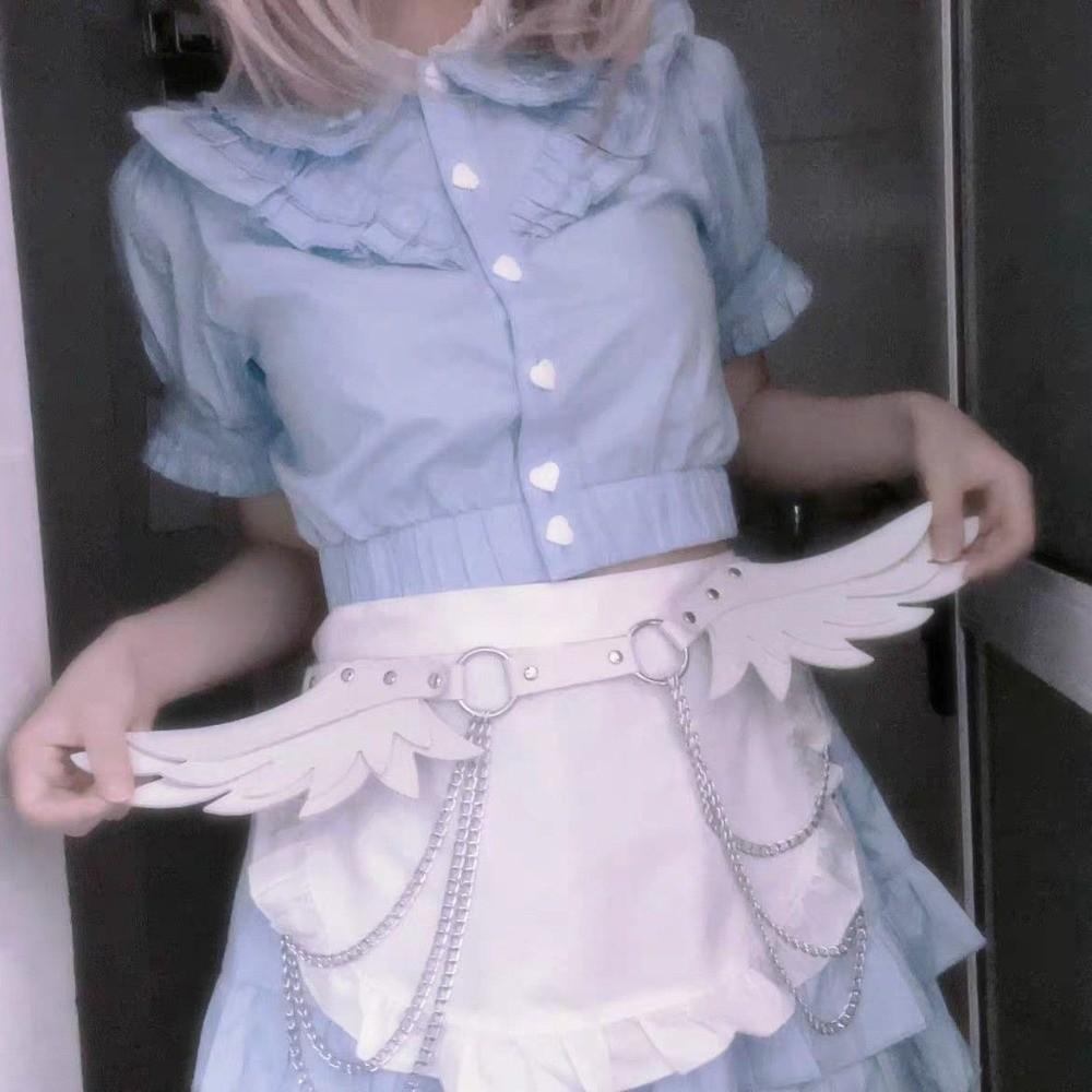 Punk Angel Wings Waist Belt Adjustable Hip Chain Women's Waist Chains for Party Costume