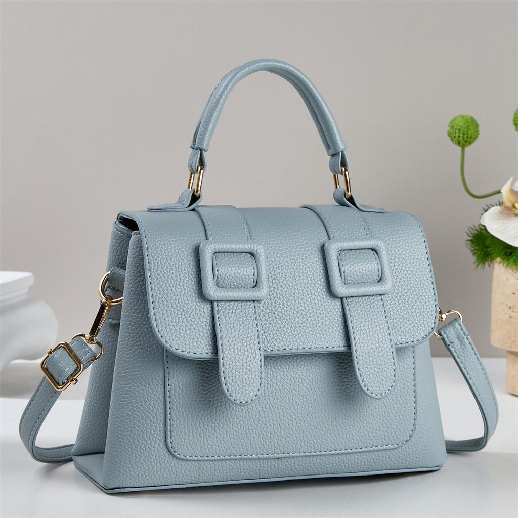 Small Square Pu Handbag With Multiple Inner Compartments For Everyday Use