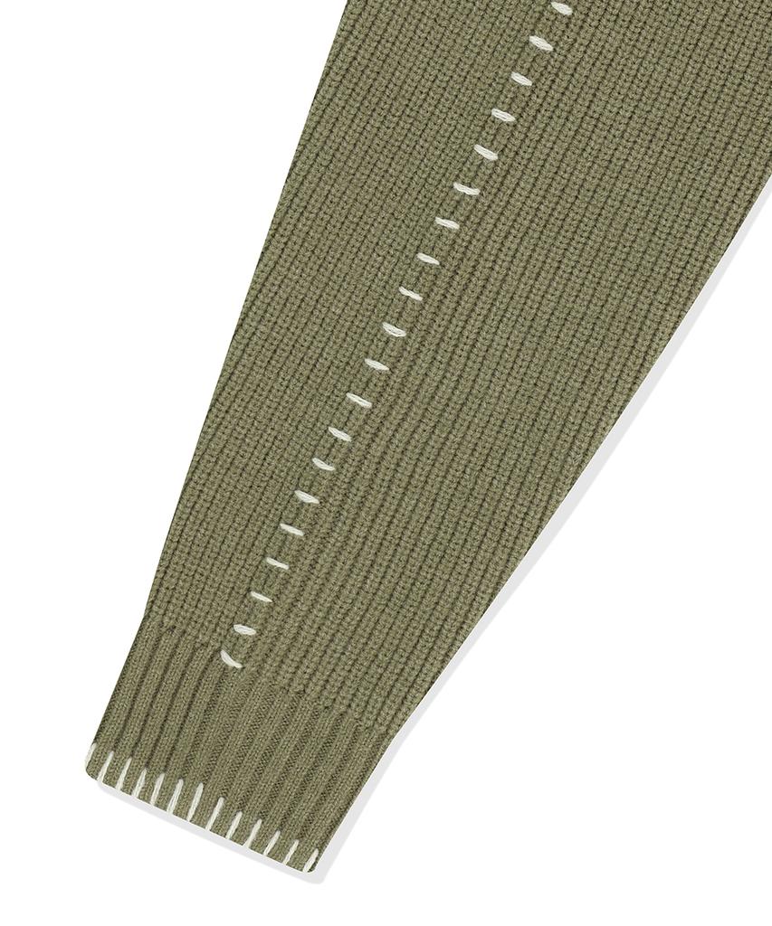 MAHAGRID Кардиган на молнии из фактурной вязки Хаки(Mg2Fsmk680A)