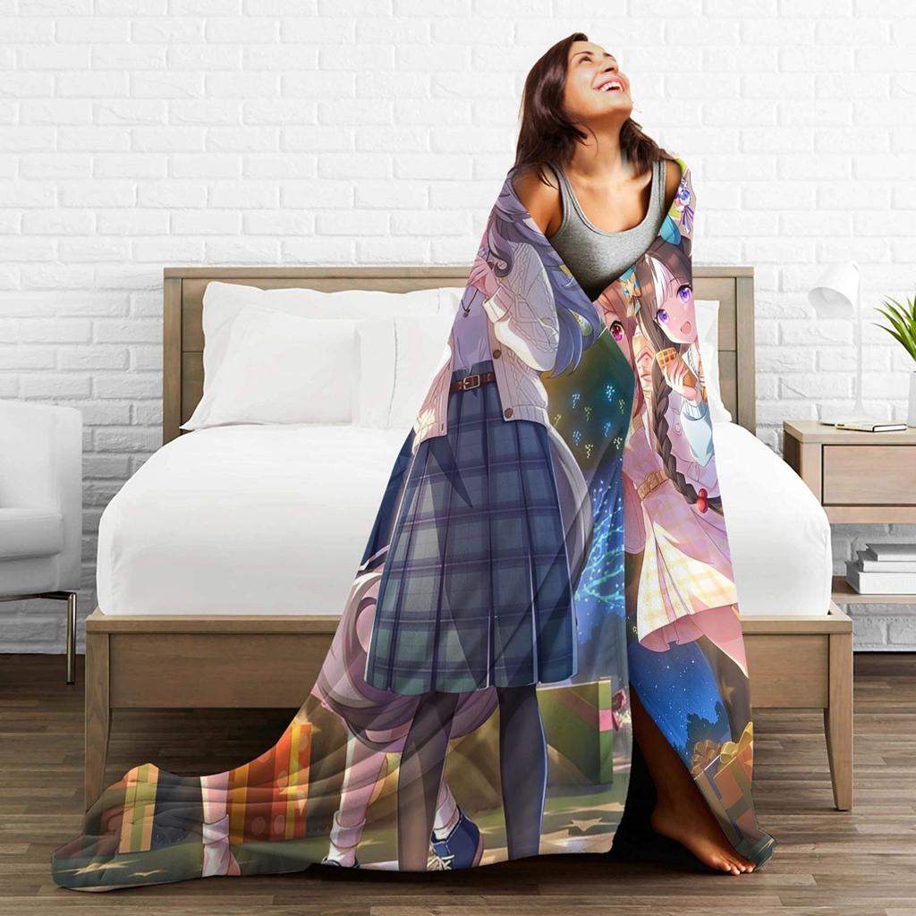 Umamusume Pretty Derby Anime Blankets Velvet All Season Multifunction Super Soft Throw Blanket for Bed Office Bedspreads