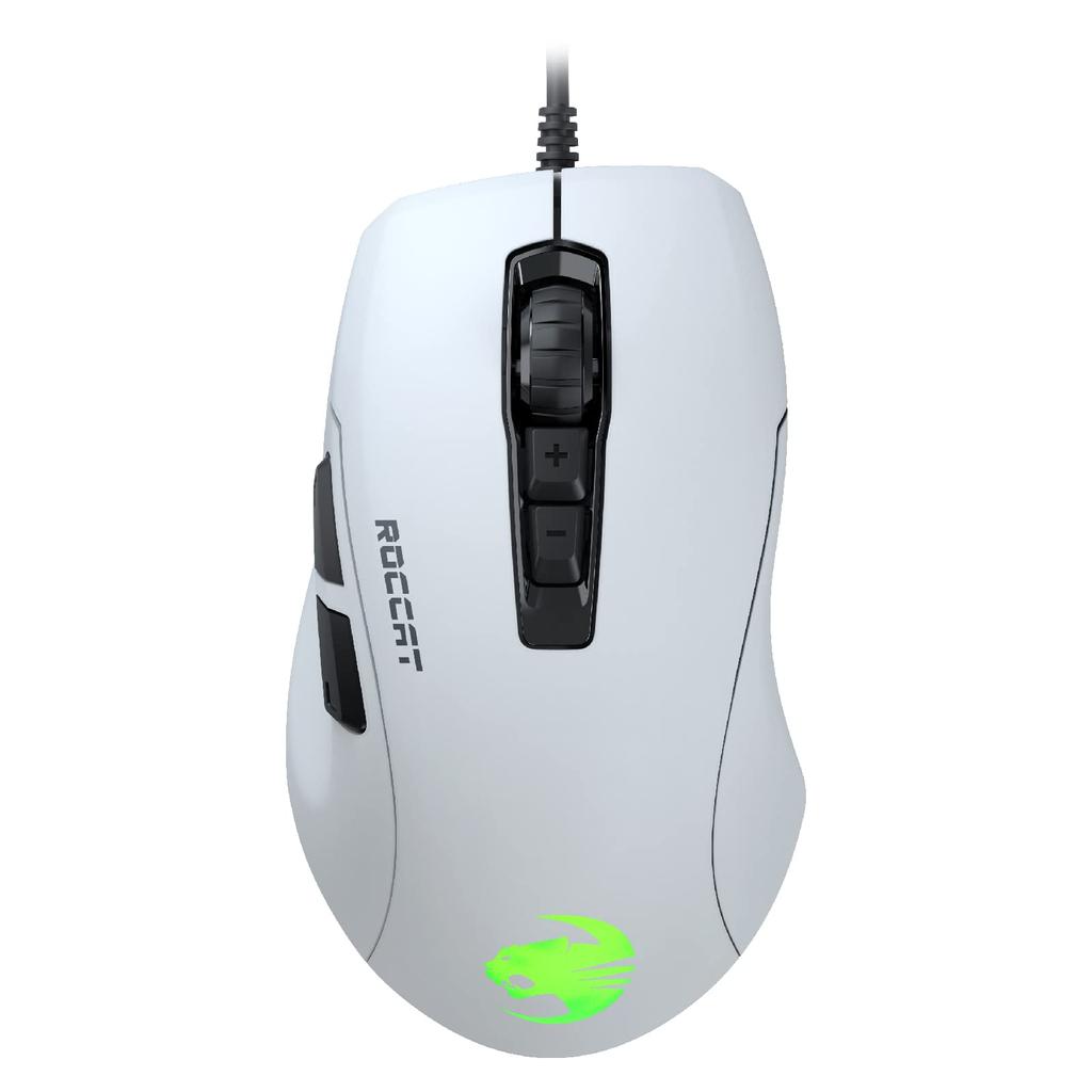 ROCCAT Gaming Mouse Kone Pure Ultra Wired PVC RGB Windows 7 or Later Authorized Distributor White/White Optical/16K/Side Button/Lightweight 66.5g/FPS