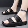 Fashion Men's Summer Leather Soft Sole Bottom Comfortable Casual Sandals Fashion Lightweight Slippers Outdoor Anti Slip Beach Shoes