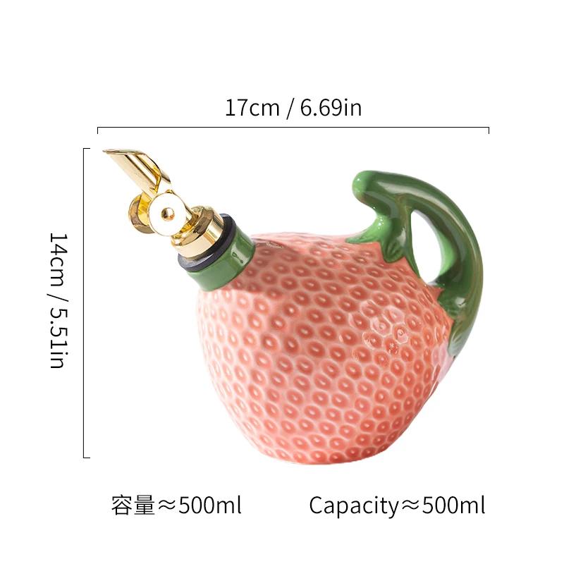 Клубничная моделирующая кулинарная керамическая банка для приправ, бутылка для масла, соевого соуса, уксуса, домашняя креативная кухонная банка для соли, бутылка для перца.