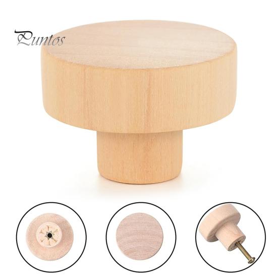 16 шт., деревянная ручка для мебели, винтовое крепление из натурального дерева, элегантная круглая ручка с одним отверстием, сменные аксессуары для ящика шкафа