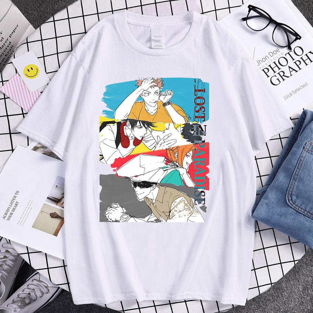 Горячая японская аниме-футболка Jujutsu Kaisen унисекс/WoUnisex Kawaii Yuji Itadori Cartoon Gojo Satoru Graphic Tees Fashion Unisex T Shirt Unisex