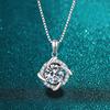 Moissanite Necklace for Women 925 Sterling Sliver Plated 18k White Gold Pendant Wedding Party Jewelry with Certificates