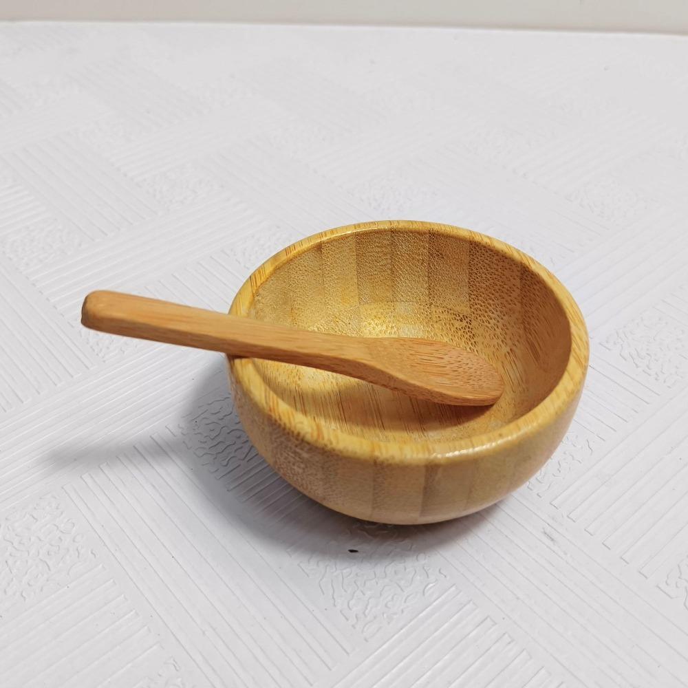Bamboo Wood Mask Bowl Sleek Bamboo Spatula Spoon Spoon Cosmetic Mixing Tools  Cosmetic Mixing