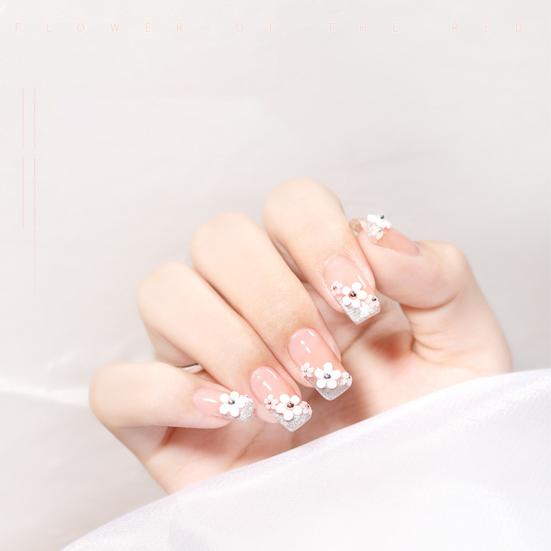 Yousheng Украшение для ногтей Цветок Пять лепестков Тисненый узор Белый Мини Смола DIY Маникюр Цветочная декорация для салона