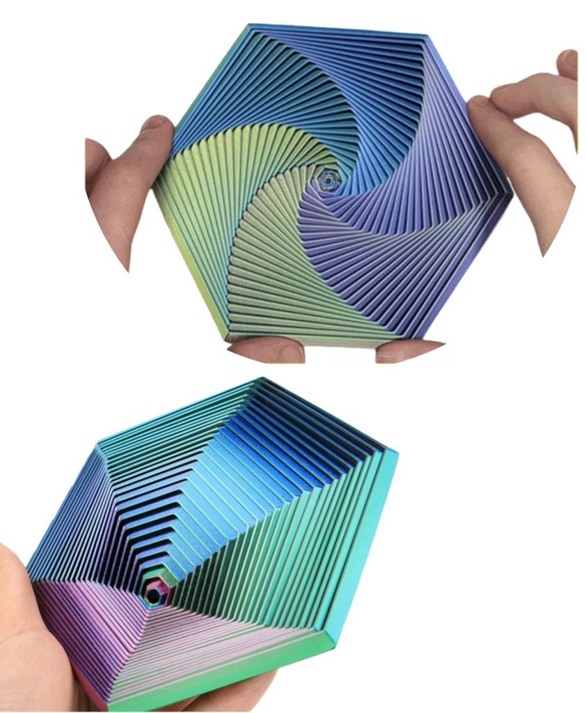 Шестиугольная stacking-головоломка с 3D-печатью, музыкальная шкатулка, иллюзорная вращающаяся игрушка для снятия стресса и декора, волшебная иллюзия, подарок для взрослых