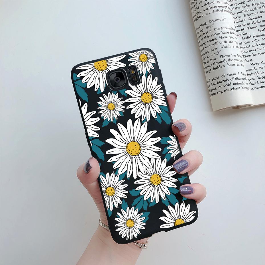 For Samsung Galaxy S6 S7 edge Case Cute Love Heart Flower Silicone TPU soft cases cover For Samsung S6 S7 S 6 7 edge phone Case
