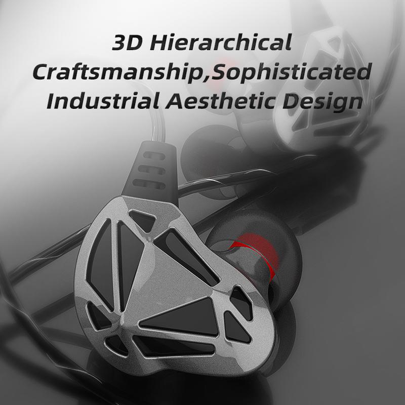 QKZ AK7 Медные Проводные Наушники HiFi Bass Stereo Super Clear Gaming Headset Music Sport 3,5 мм AUX Наушники-вкладыши с микрофоном