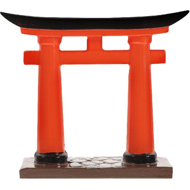 STOBOK Japanese Torii Gate Miniature Shrine Fairy Gardens Decor Zen Garden Japan Torii Gate Prop Altar Shelf Bridge Landscape Ornament for Aquarium