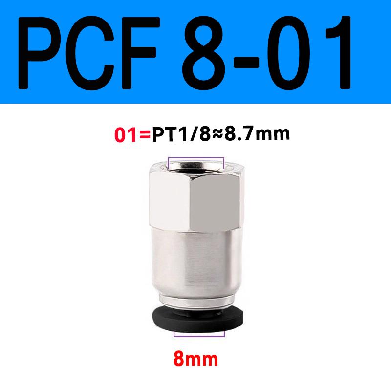 PCF Pneumatic Quick Push-in Tube Fitting Female Thread Straight Connector 04/6/8/10/12-M5/01/2/3/4