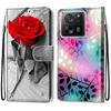 Модный расписной узорный чехол-книжка с ремешком для iPhone Samsung Huawei Honor Xiaomi Redmi OPPO Realme Moto Asus