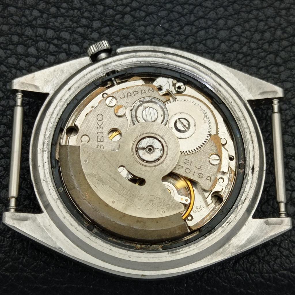 Seiko 5 AUTOMATIC VINTAGE 7019A JAPAN MENS GOLDEN COLOR DIAL WATCH A702609-1 R209-a702609