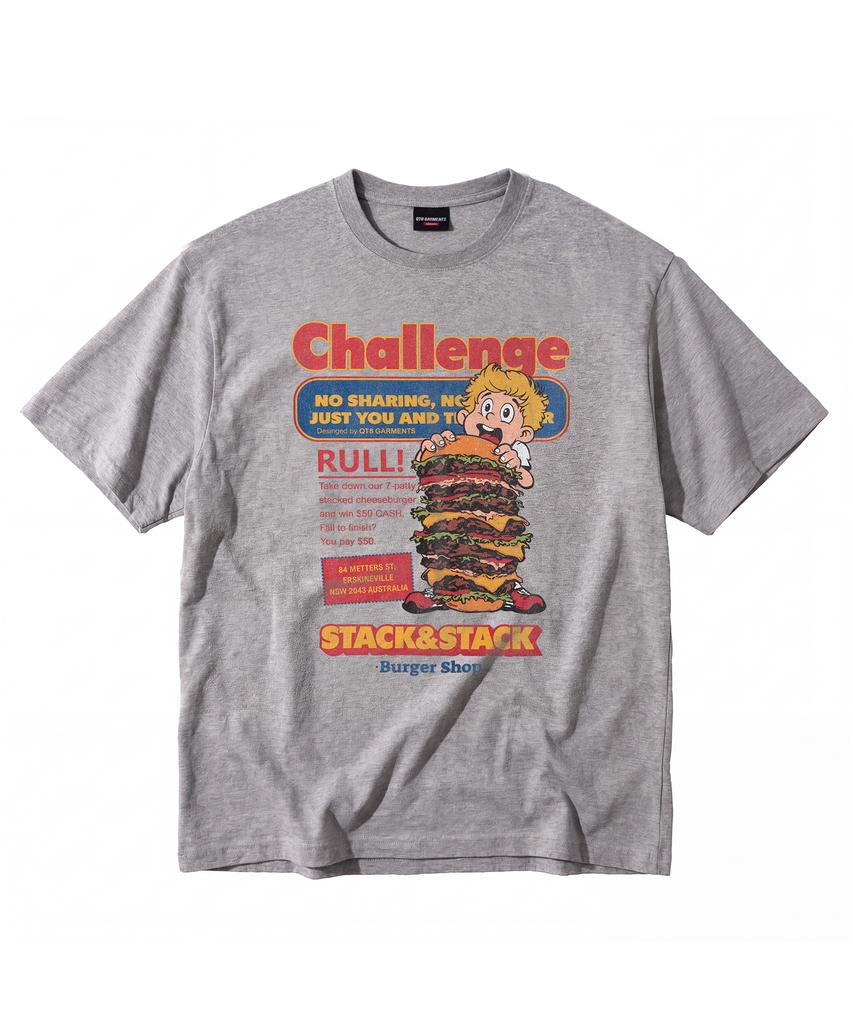 QT8 GARMENTS Lb Burger Challenge Washed Tee (Grey)