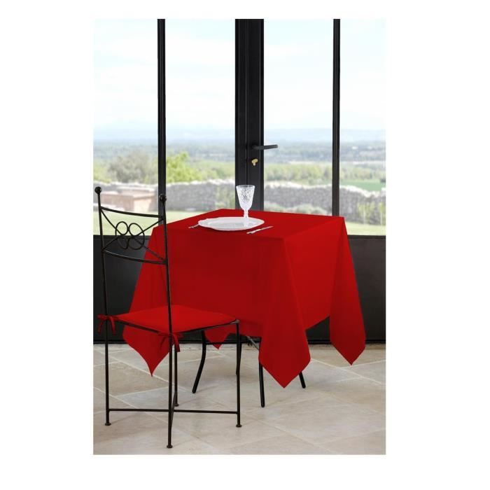 Nappe - Nels - Rouge - 180 x 180 cm - 100% polyester - Ourlet