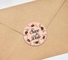 Darling Souvenir 45 Pcs Floral Wreath Black Round Save The Date Stickers Envelope Seals-1.6
