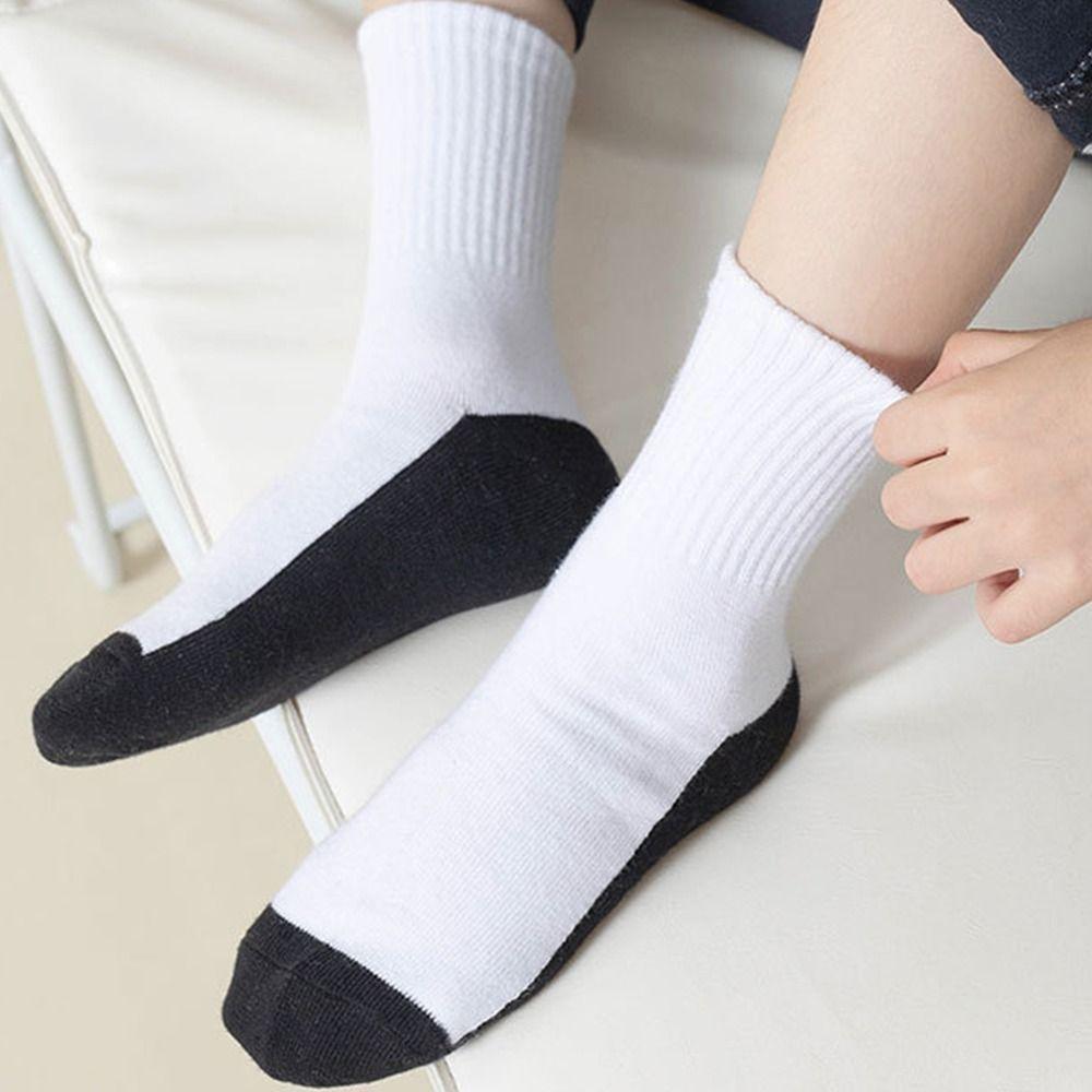 1 Pair Grey Black Sole Children White Socks Solid Color Baby Hosiery Sport Socks Absorbing Sweat Cloth Accessories Spring