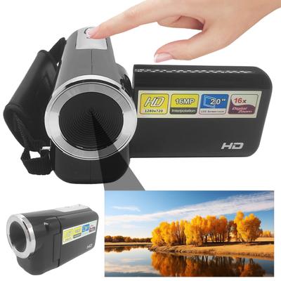 Цифровая видеокамера 16MP 720P с 2,0-дюймовым цветным TFT-экраном, портативная DV-видеокамера с 16-кратным цифровым зумом и встроенной светодиодной вспышкой для начинающих