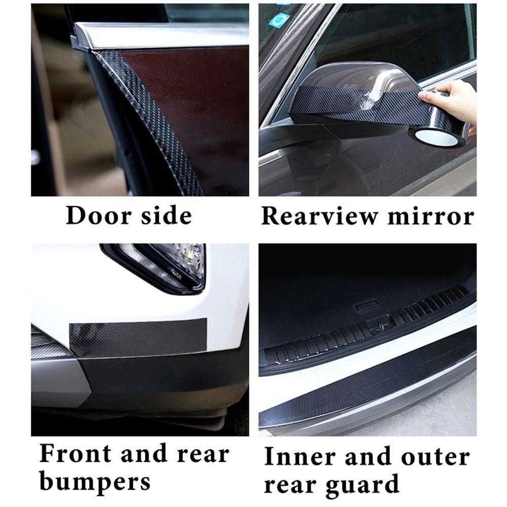 Car Accessories Protection Film Anti Scratch Tape 3D Carbon Fiber Sticker DIY Paste Protector Strip