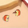 Horn Baking Paint Enamel Badge Cartoon Hedgehog Brooch Musician Audience Pin Backpack Decoration