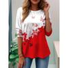 Spring and Autumn Round Neck 3D Butterfly Pattern Color Block Printed Top Fashionable Casual Long Sleeved Women's T-shirts