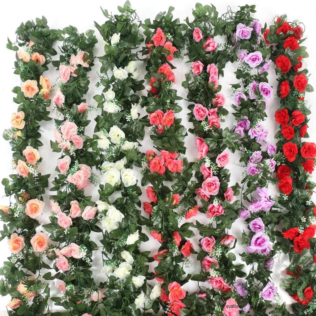 Artificial Rose Vine for Living Room Decoration, Air Duct Cover, Plastic Flower Garland