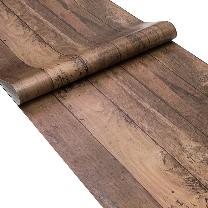 45CM DIY PVC Wood Grain Self-adhesive Wallpaper Desk Cabinet Living Room Background Wall Waterproof Sticker Home Decoration