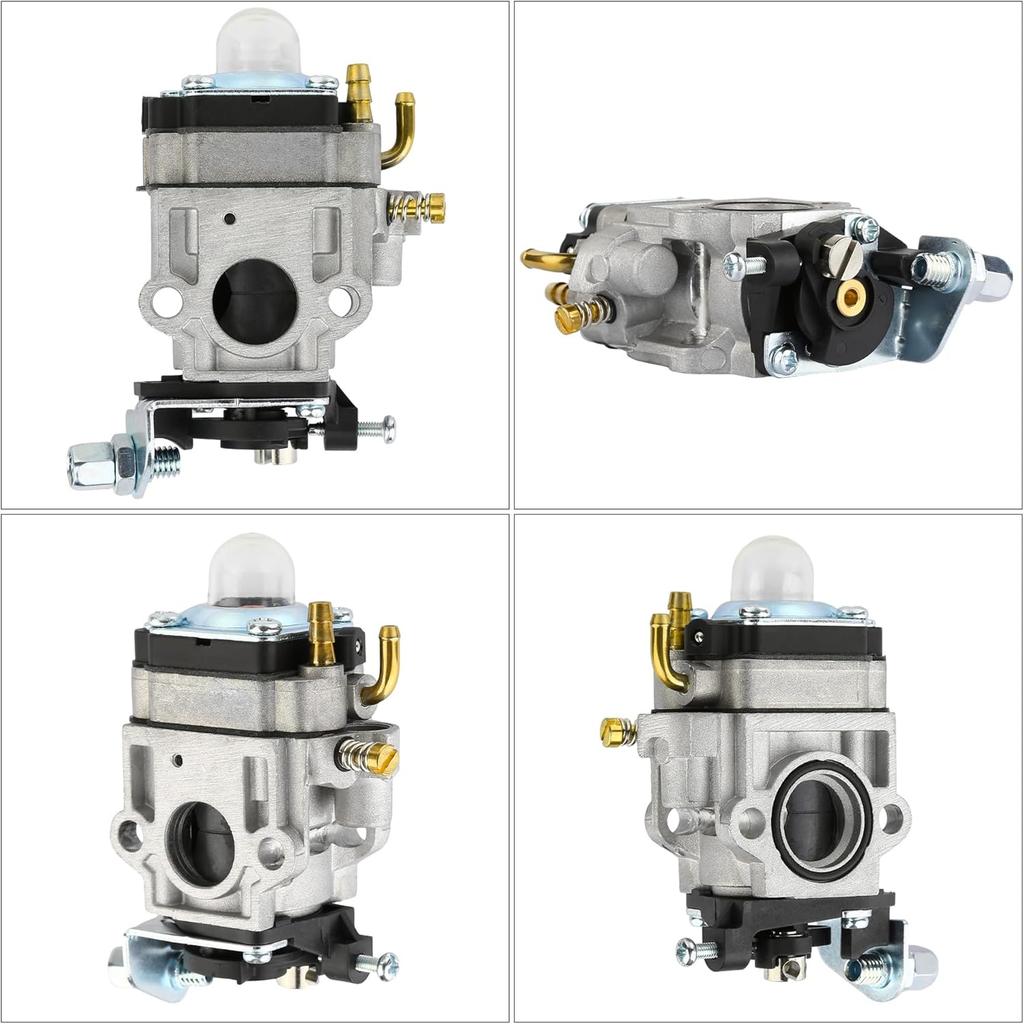 2-Stroke Carburetor Kit, Replacement For 4C 47Cc 49Cc 50Cc 52Cc Engines, Compatible With Tillers, Auger, Mini Pocket Bikes, ATVs, Quads; Includes