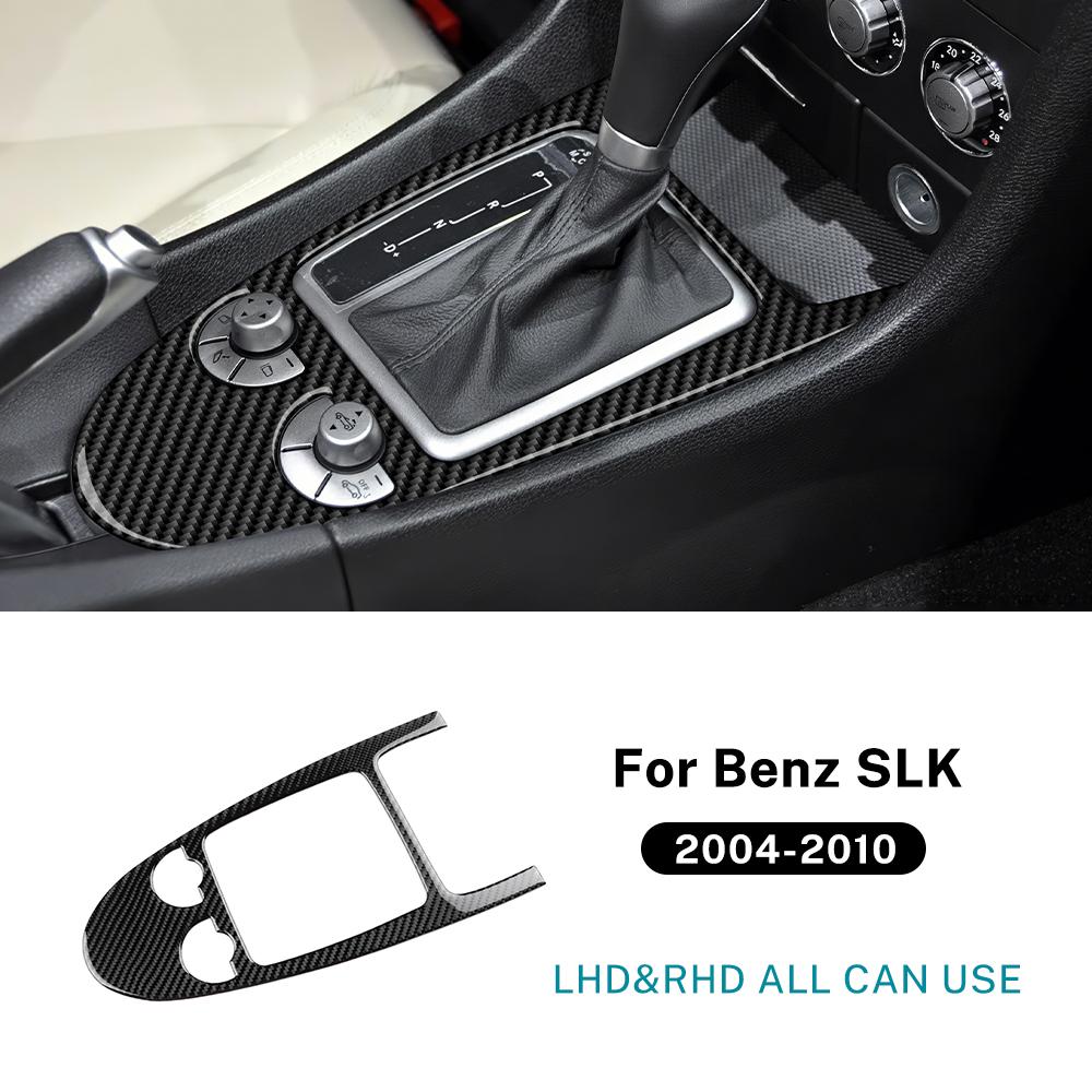 Для Mercedes Benz SLK R171 2004 2005 2006 2007 2008 2009 2010 Автомобильный Центральный Контроль Переключение Передач Настоящая Мягкая Накладка-Наклейка из Углеродного Волокна