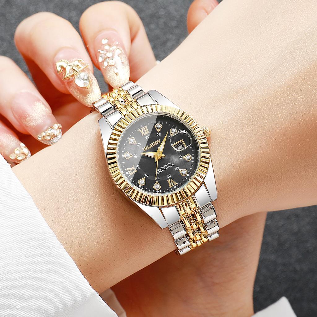 Xiaomi Fashion Rhinestone Women Calendar Quartz Watch Luxury Stainless Steel Ladies Wristwatches Reloj Mujer (Without Box)