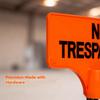 No Trespassing Sign Orange Purple Property Warning Sign Weather Resistant Highly Visible Outdoor Marker Sign