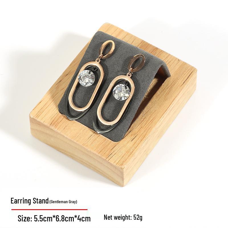 Деревянная подставка для украшений из массива дерева для серег, колец и ожерелий с нефритовым подносом