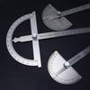 Rotary Round Head Goniometer Measuring Ruler Stainless Steel 180 Degree Protractor Adjustable Protractor Angle Ruler Protractor